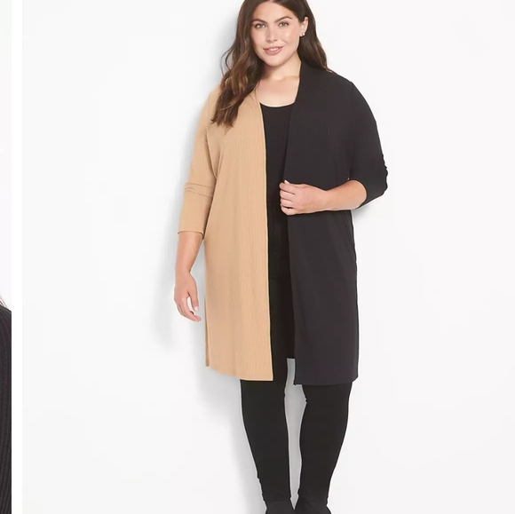 LANE BRYANT 3/4 SLEEVE COLOR BLOCK DUSTER SIZE 14 - Picture 1 of 4